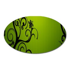 Illustration Wallpaper Barbusak Leaf Green Oval Magnet by Mariart