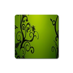 Illustration Wallpaper Barbusak Leaf Green Square Magnet by Mariart