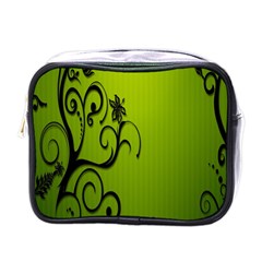 Illustration Wallpaper Barbusak Leaf Green Mini Toiletries Bags by Mariart