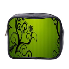 Illustration Wallpaper Barbusak Leaf Green Mini Toiletries Bag 2-side by Mariart