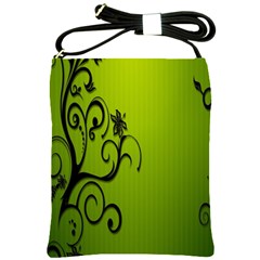 Illustration Wallpaper Barbusak Leaf Green Shoulder Sling Bags by Mariart