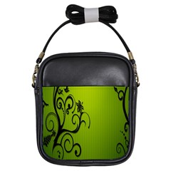 Illustration Wallpaper Barbusak Leaf Green Girls Sling Bags by Mariart