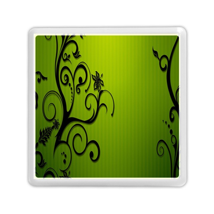 Illustration Wallpaper Barbusak Leaf Green Memory Card Reader (Square) 