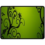 Illustration Wallpaper Barbusak Leaf Green Double Sided Fleece Blanket (Large)  80 x60  Blanket Front