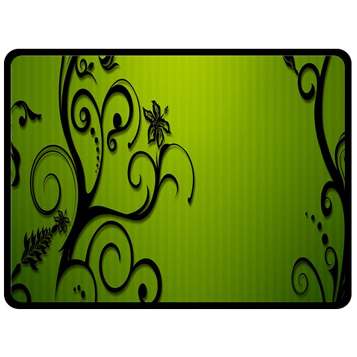 Illustration Wallpaper Barbusak Leaf Green Double Sided Fleece Blanket (Large) 