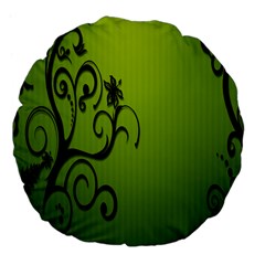 Illustration Wallpaper Barbusak Leaf Green Large 18  Premium Flano Round Cushions by Mariart