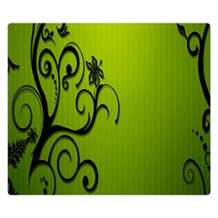 Illustration Wallpaper Barbusak Leaf Green Double Sided Flano Blanket (small) 