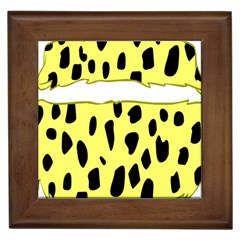 Leopard Polka Dot Yellow Black Framed Tiles by Mariart