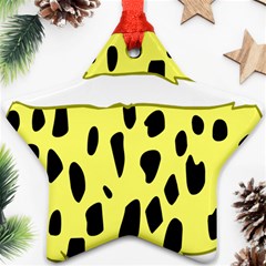 Leopard Polka Dot Yellow Black Ornament (star)