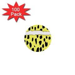 Leopard Polka Dot Yellow Black 1  Mini Buttons (100 Pack)  by Mariart