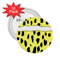 Leopard Polka Dot Yellow Black 2 25  Buttons (10 Pack) 