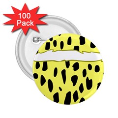 Leopard Polka Dot Yellow Black 2 25  Buttons (100 Pack)  by Mariart