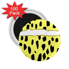 Leopard Polka Dot Yellow Black 2 25  Magnets (100 Pack)  by Mariart