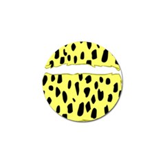 Leopard Polka Dot Yellow Black Golf Ball Marker by Mariart