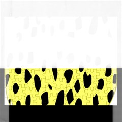 Leopard Polka Dot Yellow Black Rectangular Jigsaw Puzzl by Mariart