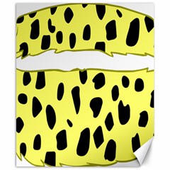 Leopard Polka Dot Yellow Black Canvas 8  X 10  by Mariart