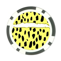 Leopard Polka Dot Yellow Black Poker Chip Card Guard by Mariart