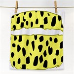 Leopard Polka Dot Yellow Black Face Towel Front