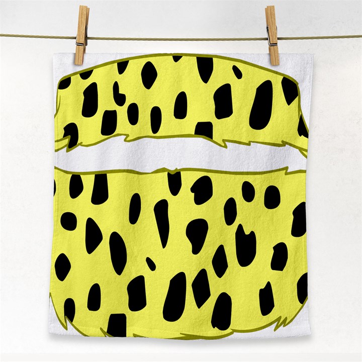 Leopard Polka Dot Yellow Black Face Towel