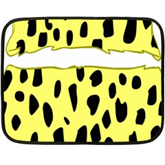 Leopard Polka Dot Yellow Black Double Sided Fleece Blanket (mini)  by Mariart