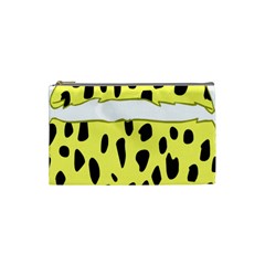 Leopard Polka Dot Yellow Black Cosmetic Bag (small)  by Mariart