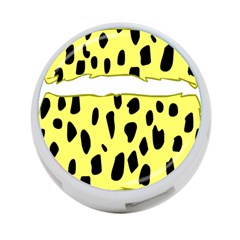 Leopard Polka Dot Yellow Black 4-port Usb Hub (one Side) by Mariart