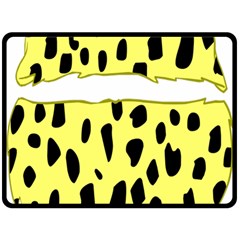 Leopard Polka Dot Yellow Black Fleece Blanket (large)  by Mariart