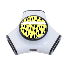 Leopard Polka Dot Yellow Black 3-port Usb Hub by Mariart