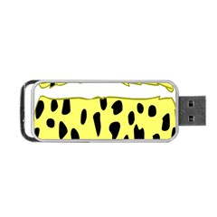 Leopard Polka Dot Yellow Black Portable Usb Flash (one Side) by Mariart