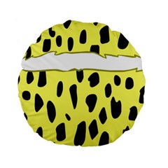 Leopard Polka Dot Yellow Black Standard 15  Premium Round Cushions by Mariart