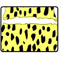 Leopard Polka Dot Yellow Black Double Sided Fleece Blanket (medium)  by Mariart