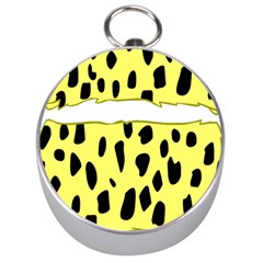 Leopard Polka Dot Yellow Black Silver Compasses by Mariart