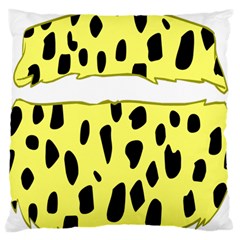 Leopard Polka Dot Yellow Black Standard Flano Cushion Case (one Side) by Mariart