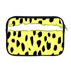 Leopard Polka Dot Yellow Black Apple Macbook Pro 17  Zipper Case by Mariart