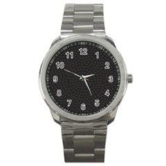 Oklahoma Circle Black Glitter Effect Sport Metal Watch by Mariart