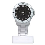 Oklahoma Circle Black Glitter Effect Plastic Nurses Watch Front