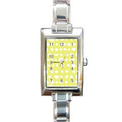 Polkadot White Yellow Rectangle Italian Charm Watch by Mariart