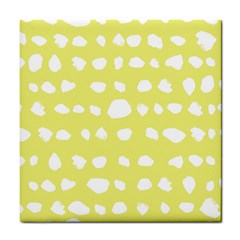 Polkadot White Yellow Tile Coasters by Mariart