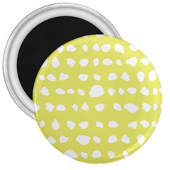 Polkadot White Yellow 3  Magnets by Mariart