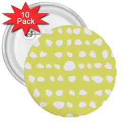 Polkadot White Yellow 3  Buttons (10 Pack)  by Mariart