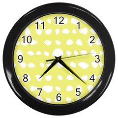 Polkadot White Yellow Wall Clocks (black)