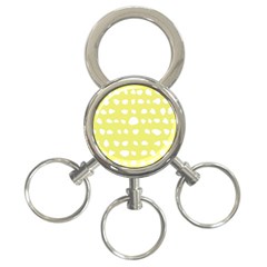 Polkadot White Yellow 3-ring Key Chains