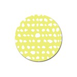 Polkadot White Yellow Magnet 3  (Round) Front