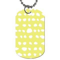 Polkadot White Yellow Dog Tag (one Side)