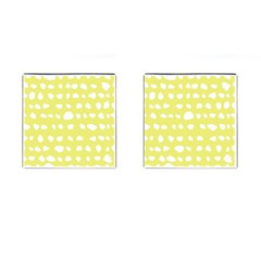 Polkadot White Yellow Cufflinks (square) by Mariart