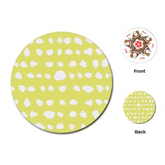 Polkadot White Yellow Playing Cards (round)  by Mariart