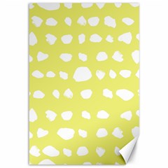 Polkadot White Yellow Canvas 12  X 18  