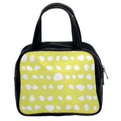 Polkadot White Yellow Classic Handbags (2 Sides) by Mariart