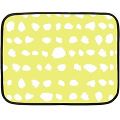 Polkadot White Yellow Fleece Blanket (mini) by Mariart