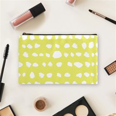 Polkadot White Yellow Cosmetic Bag (medium)  by Mariart